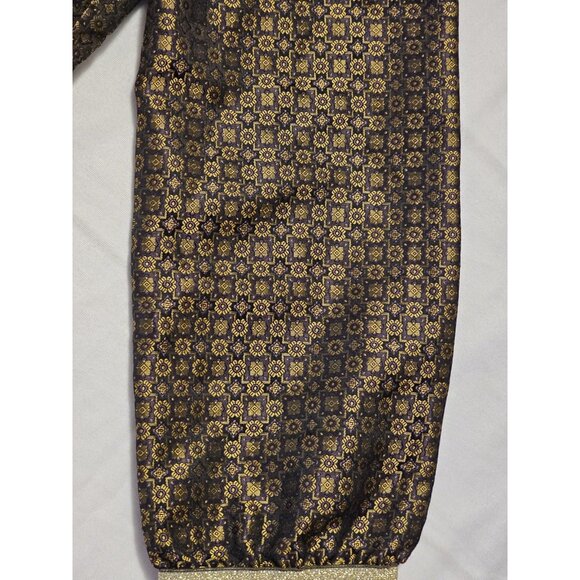 Le Sarte Pettegold Shimmery Gold Silk Blouse Made In Italy Boho NWT Size 44 - Picture 9 of 15